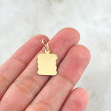 Dije Placa Pergamino 0.8gr / 2.3cm / Oro 18K ©