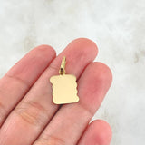 Dije Placa Pergamino 0.8gr / 2.3cm / Oro 18K ©
