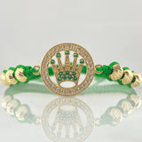 Pulsera Verde Herraje Corona 4.15gr / Oro 18K ©