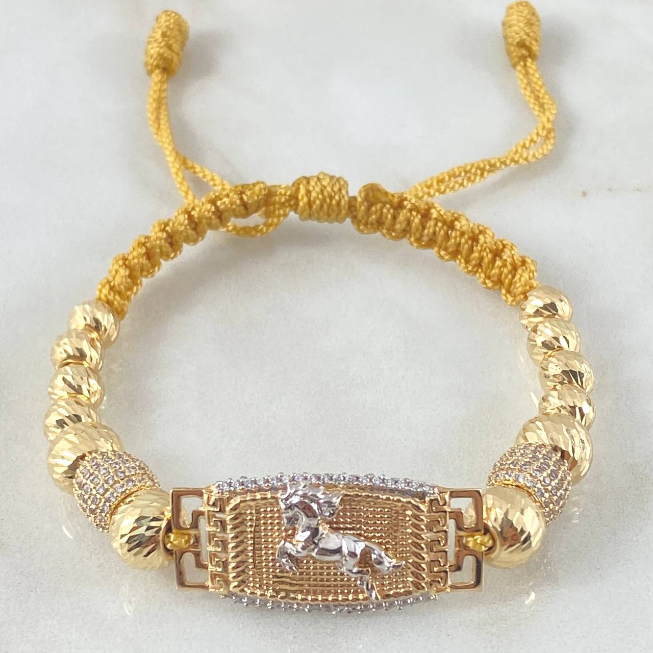 Pulsera Amarilla Herraje Caballo 11.9gr / Oro 18K ©