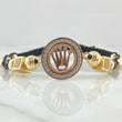 Pulsera Negra Herraje Corona 13.7gr / Oro 18K ©