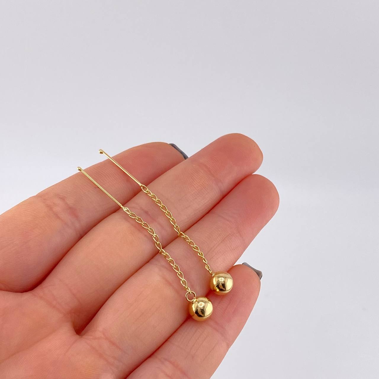 Topos Cadena Largos Bola 1.05 g / 6 mm Oro Amarillo 18K