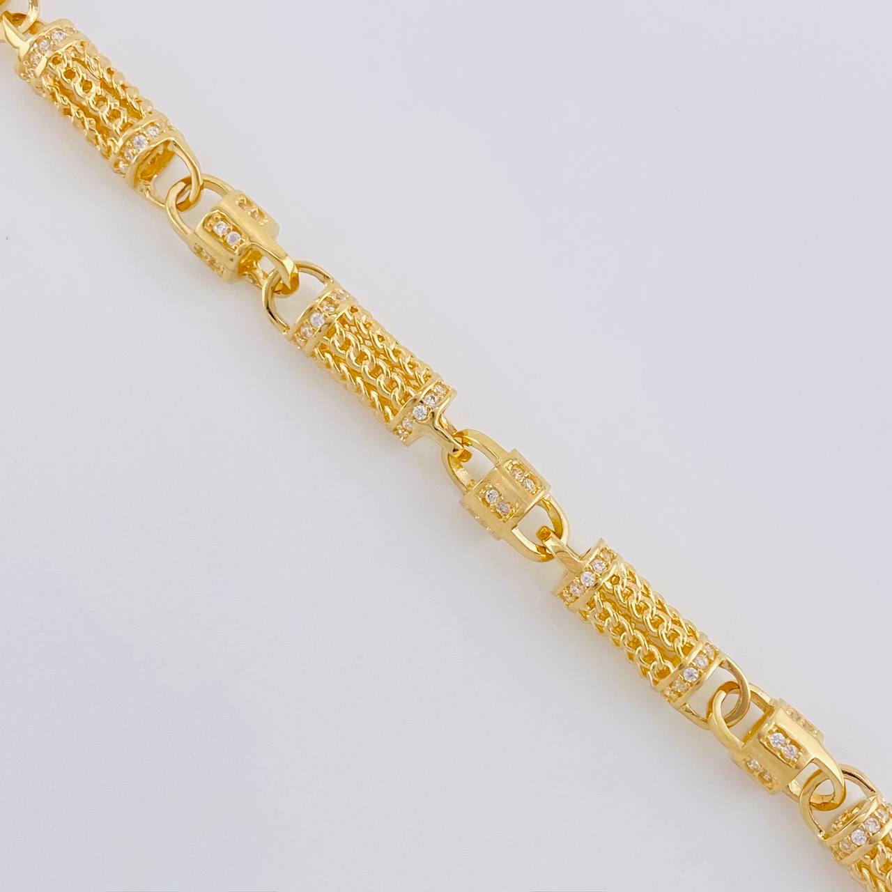 Pulso Rustico Malla Cilindrica 17.55 g / 19.5 cm / 5.2 mm Oro Amarillo 18K