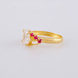 Anillo Solitario Cristal Real 1.7 g / T6 1/2 Oro Amarillo 18K