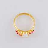 Anillo Solitario Cristal Real 1.7 g / T6 1/2 Oro Amarillo 18K