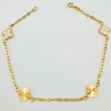 Pulso Cajón Trebol Doble Faz 2.55gr / 19cm / 8mm Oro Amarillo 18K