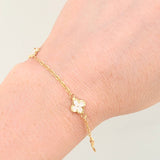 Pulso Cajón Trebol Doble Faz 2.55gr / 19cm / 8mm Oro Amarillo 18K