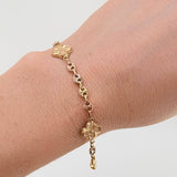 Pulso GC Trebol Doble Faz 5.3gr / 19.5cm / 10.3mm Tres Oros 18K