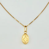 Set Cadena y Dije Veneciana + Virgen Milagrosa 1.25gr / 45cm / 0.6mm Oro Amarillo 18K (Oferta)