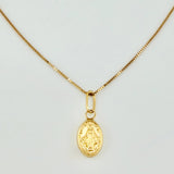 Set Cadena y Dije Veneciana + Virgen Milagrosa 1.4gr / 50cm / 0.6mm Oro Amarillo 18K (Oferta) ©