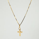 Set Cadena y Dije Veneciana + Cruz 1.3gr / 50cm / 0.6mm Oro Amarillo 18K (Oferta) ©