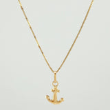 Set Cadena y Dije Veneciana + Ancla 1.3gr / 50cm / 0.6mm Oro Amarillo 18K (Oferta) *