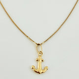 Set Cadena y Dije Veneciana + Ancla 1.2gr / 45cm / 0.6mm Oro Amarillo 18K (Oferta)