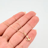 Set Cadena y Dije Veneciana + Ancla 1.2gr / 45cm / 0.6mm Oro Amarillo 18K (Oferta)