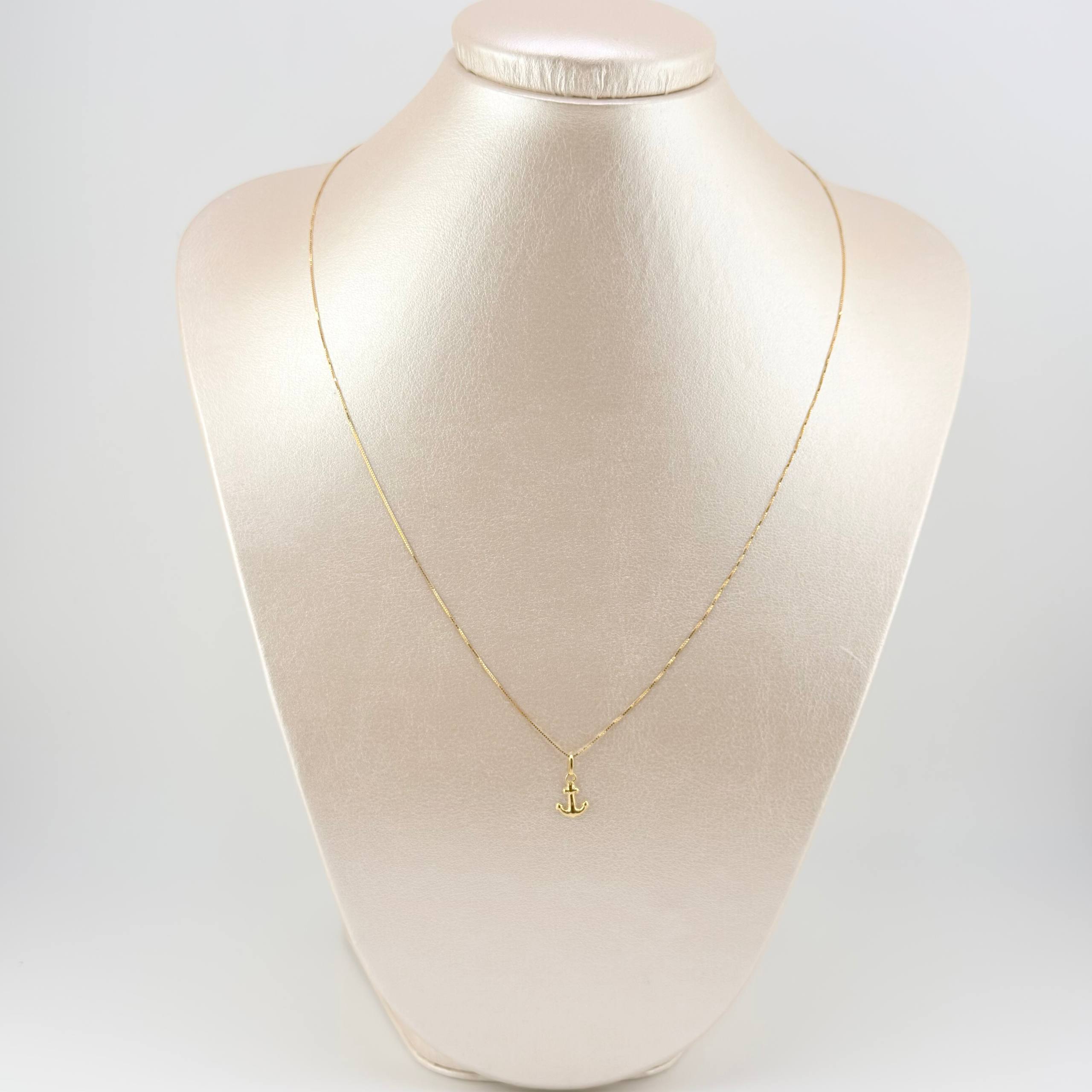 Set Cadena y Dije Veneciana + Ancla 1.25gr / 50cm / 0.6mm Oro Amarillo 18K (Oferta) ©