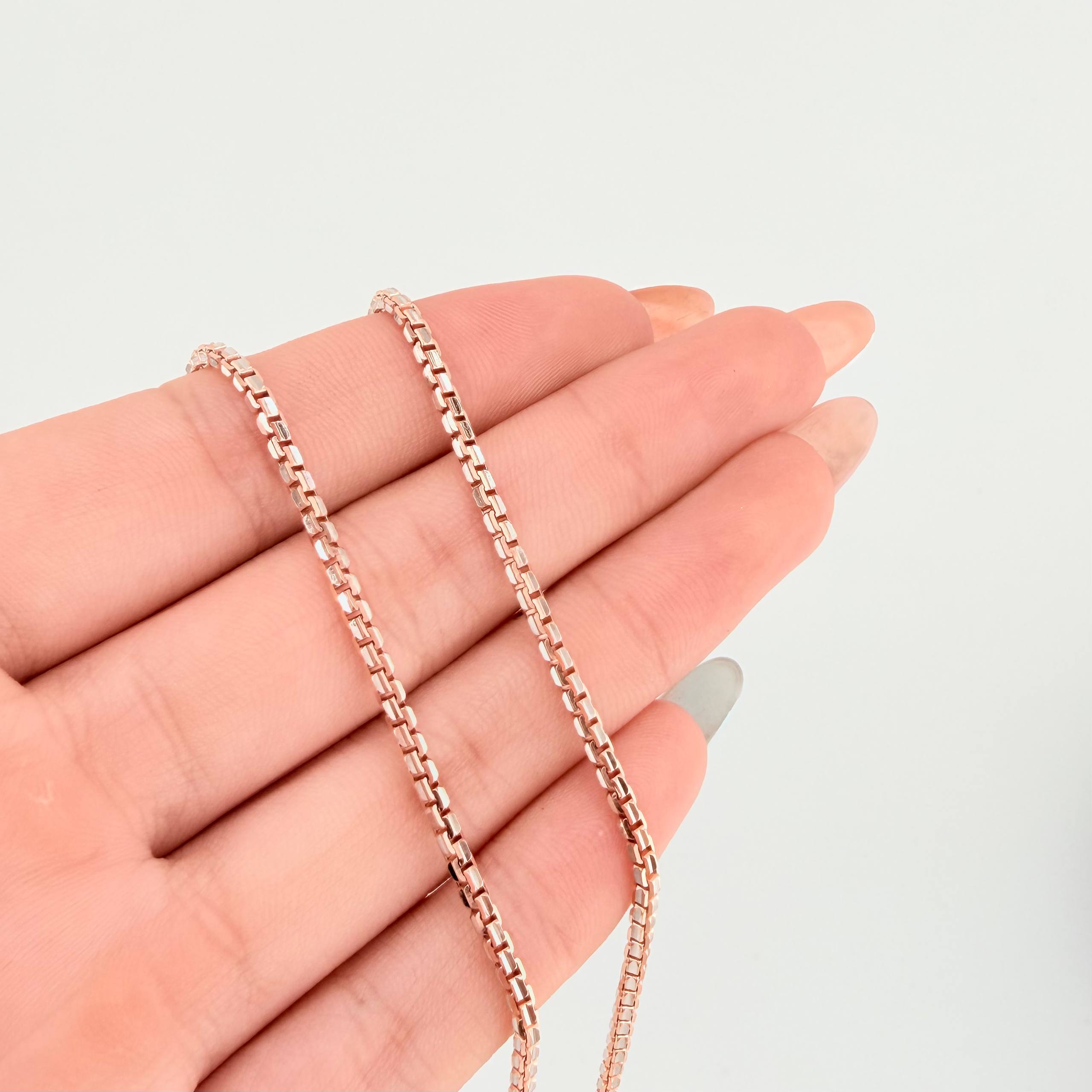 Cadena Veneciana Redonda 20.45gr / 70cm / 2.2mm Dos Oros Blanco Rosa +3 18K