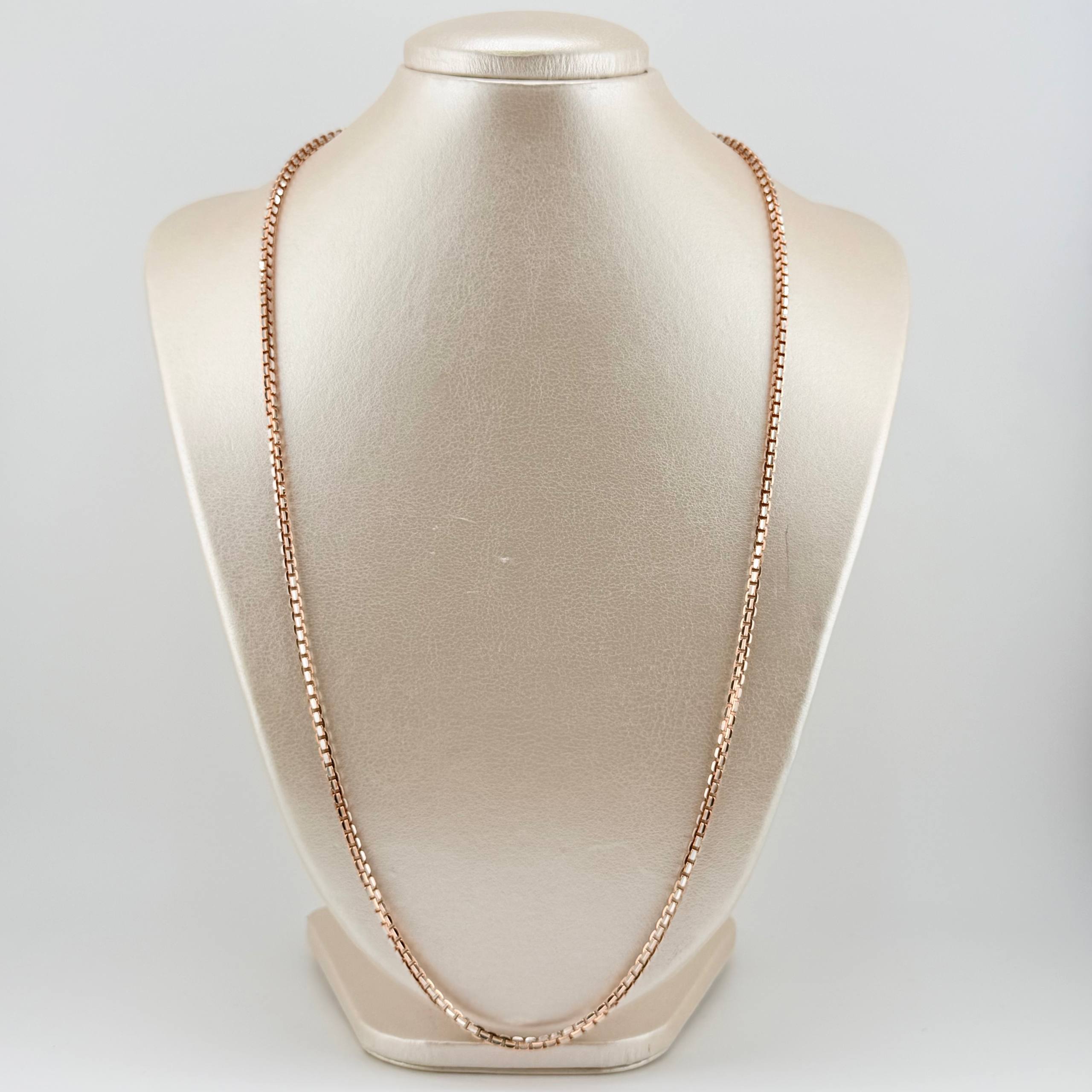 Cadena Veneciana Redonda 33.2gr / 70cm / 3mm Dos Oros Blanco Rosa +3 18K