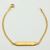 Pulso Bebé Cubano Placa Rectangular 2.65gr / 16cm / 2.3mm Oro Amarillo +1 18K