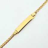 Pulso Bebé Cubano Placa Rectangular 2.65gr / 16cm / 2.3mm Oro Amarillo +1 18K