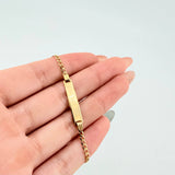 Pulso Bebé Cubano Placa Rectangular 2.65gr / 16cm / 2.3mm Oro Amarillo +1 18K