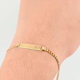 Pulso Bebé Cubano Placa Rectangular 2.65gr / 16cm / 2.3mm Oro Amarillo +1 18K
