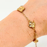 Pulso Trebol Diamantado 5.1gr / 18cm-19.5cm / 11.3mm Oro Amarillo Nac.Esp. 18K