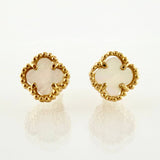 Topos Trebol Blanco 1.95gr / 7mm Oro Amarillo 18K