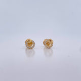 Topos Circulo Corazon 0.7gr / Circones Blancos Oro Amarillo  18K $