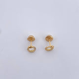 Topos Circulo Corazon 0.7gr / Circones Blancos Oro Amarillo  18K $