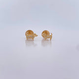 Topos Perro 0.7gr / Circones Blancos Oro Amarillo 18K &