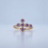 Anillo Cruz Tupida 2.25gr / T6 / Oro Amarillo 18K &