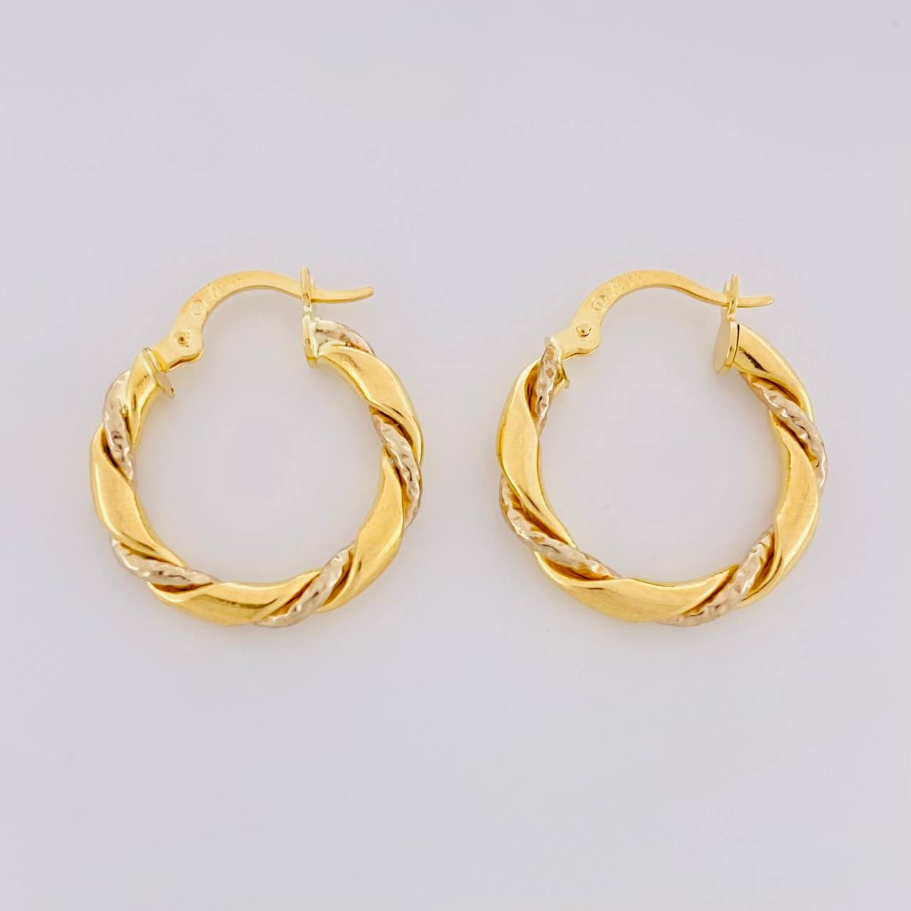 Candongas Axel 1.95g / 2.2cm Dos Oros Amarillo Blanco 18K