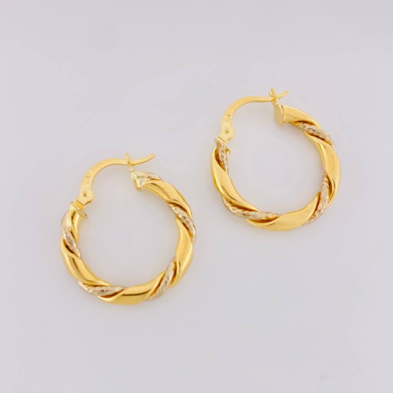 Candongas Axel 2g / 2.2cm Dos Oros Amarillo Blanco 18K