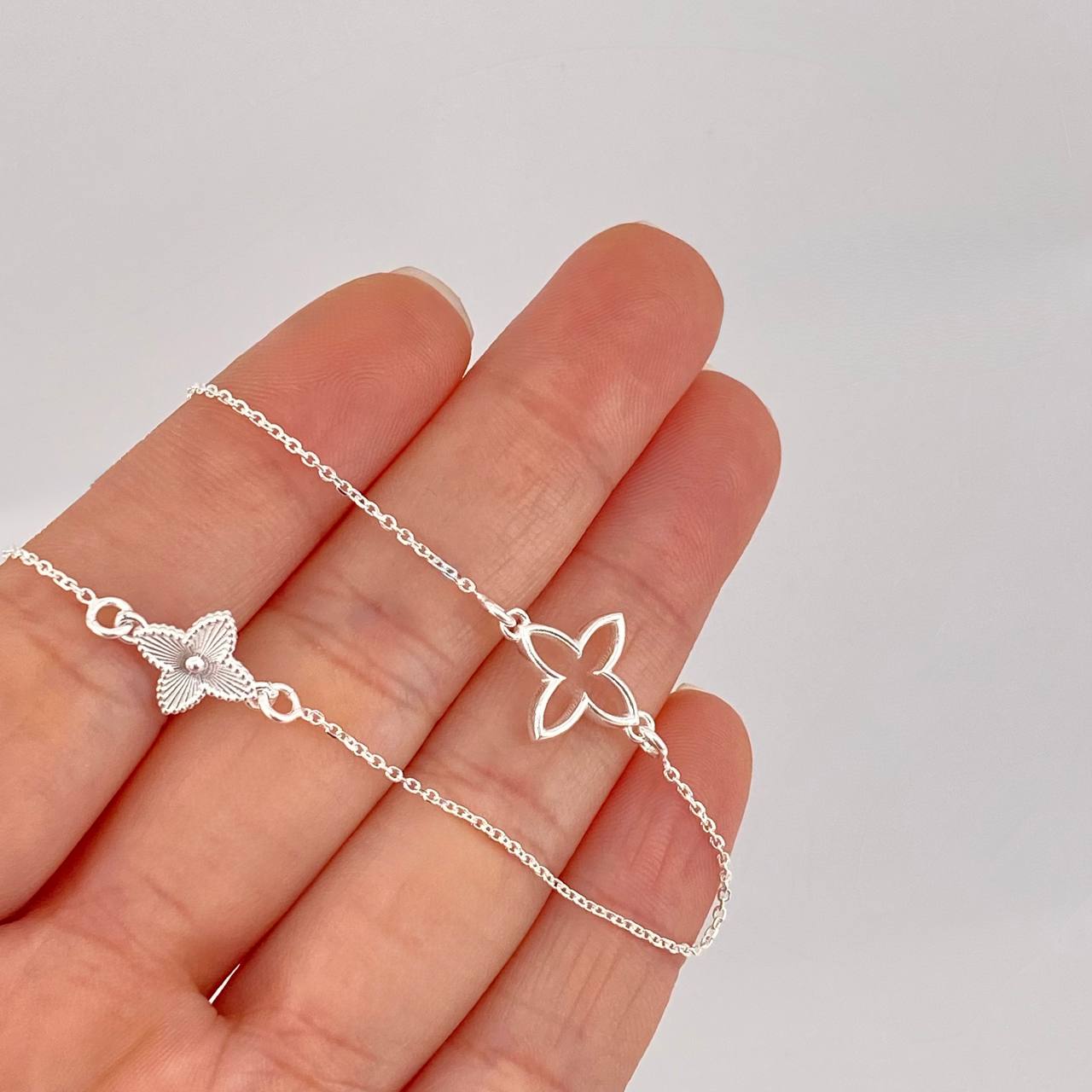 Cadena Aro Seguido Treboles 5.85g / 60cm / 1.1mm Plata 925