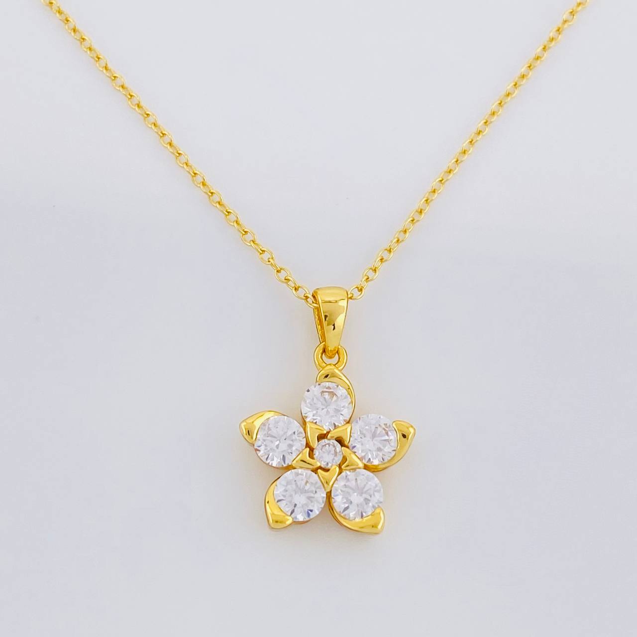 Cadena Aro Seguido Flor 3.05g / 45cm / 1.2mm Plata Vermeil 925