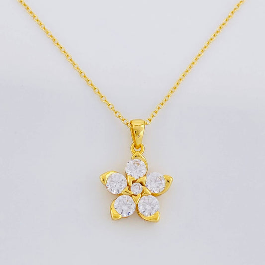 Cadena Aro Seguido Flor 3.05g / 45cm / 1.2mm Plata Vermeil 925