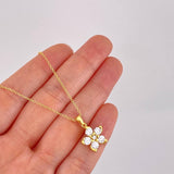 Cadena Aro Seguido Flor 3.05g / 45cm / 1.2mm Plata Vermeil 925
