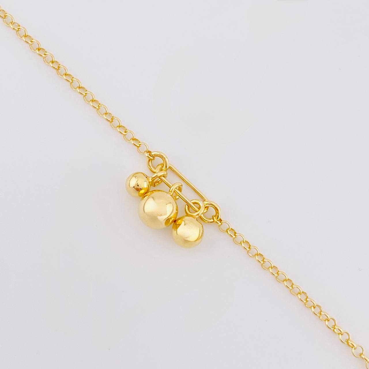 Pulso Aro Seguido Trio de Bolas 2.35g / 17.3cm / 2mm Plata Vermeil 925