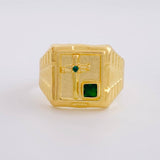 Anillo Sello Cruz Clavo 3,05g / T9 1/4 Oro Amarillo 18K