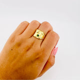 Anillo Sello Cruz Clavo 3,05g / T9 1/4 Oro Amarillo 18K