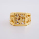 Anillo Sello Corona 9.5g / T7 1/4 Oro Amarillo 18K