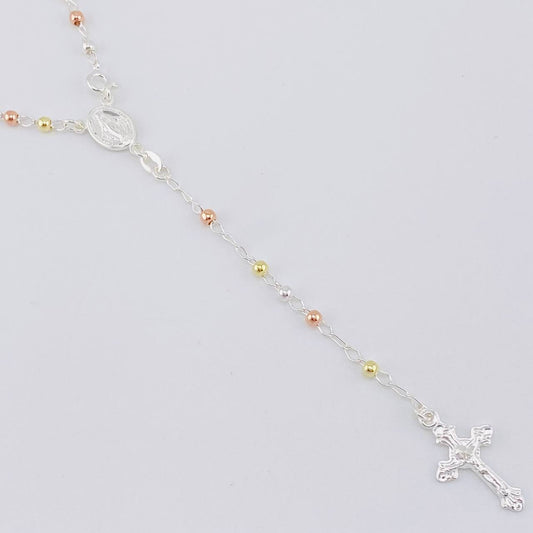 Rosario Vigen Milagrosa 7.5g / 45cm / 3mm Plata Vermeil 925