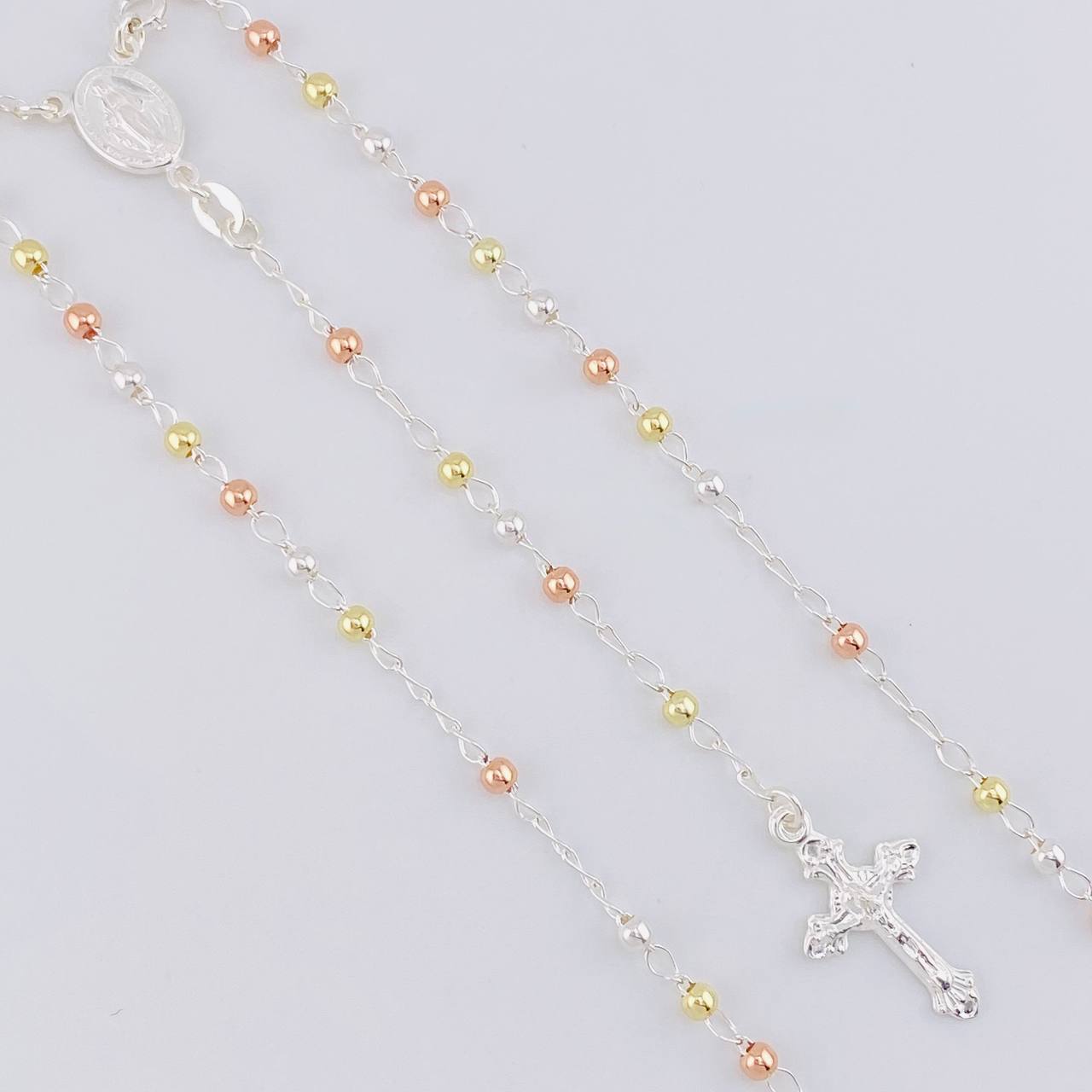 Rosario Vigen Milagrosa 7.5g / 45cm / 3mm Plata Vermeil 925