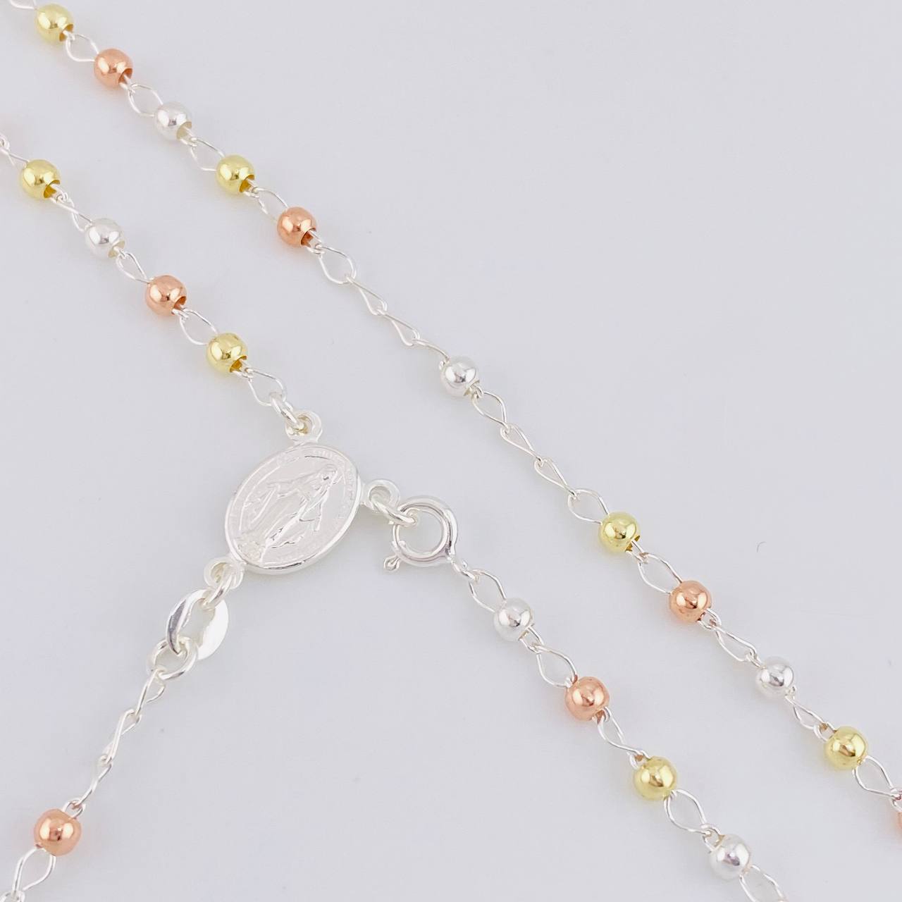 Rosario Vigen Milagrosa 7.5g / 45cm / 3mm Plata Vermeil 925