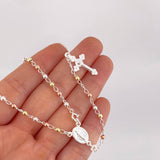 Rosario Vigen Milagrosa 7.5g / 45cm / 3mm Plata Vermeil 925