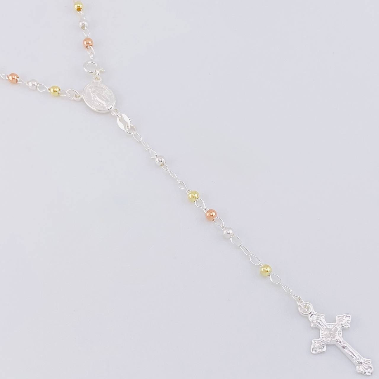 Rosario Vigen Milagrosa 7.4g / 45cm / 3mm Plata Vermeil 925