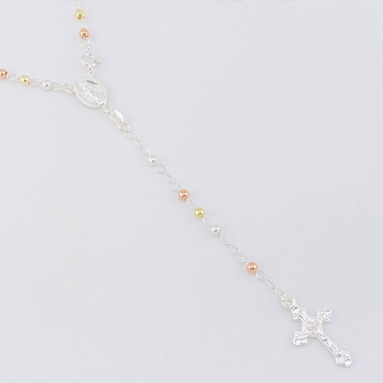 Rosario Vigen Milagrosa 7.4g / 50cm / 3mm Plata Vermeil 925
