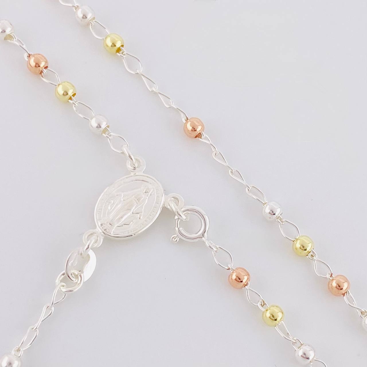 Rosario Vigen Milagrosa 7.4g / 50cm / 3mm Plata Vermeil 925