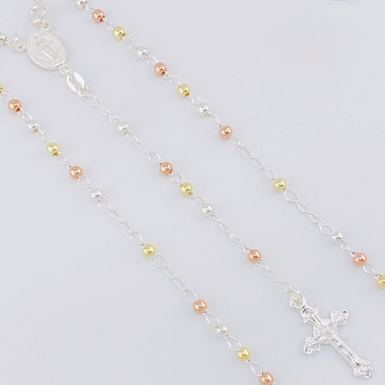 Rosario Vigen Milagrosa 7.4g / 50cm / 3mm Plata Vermeil 925