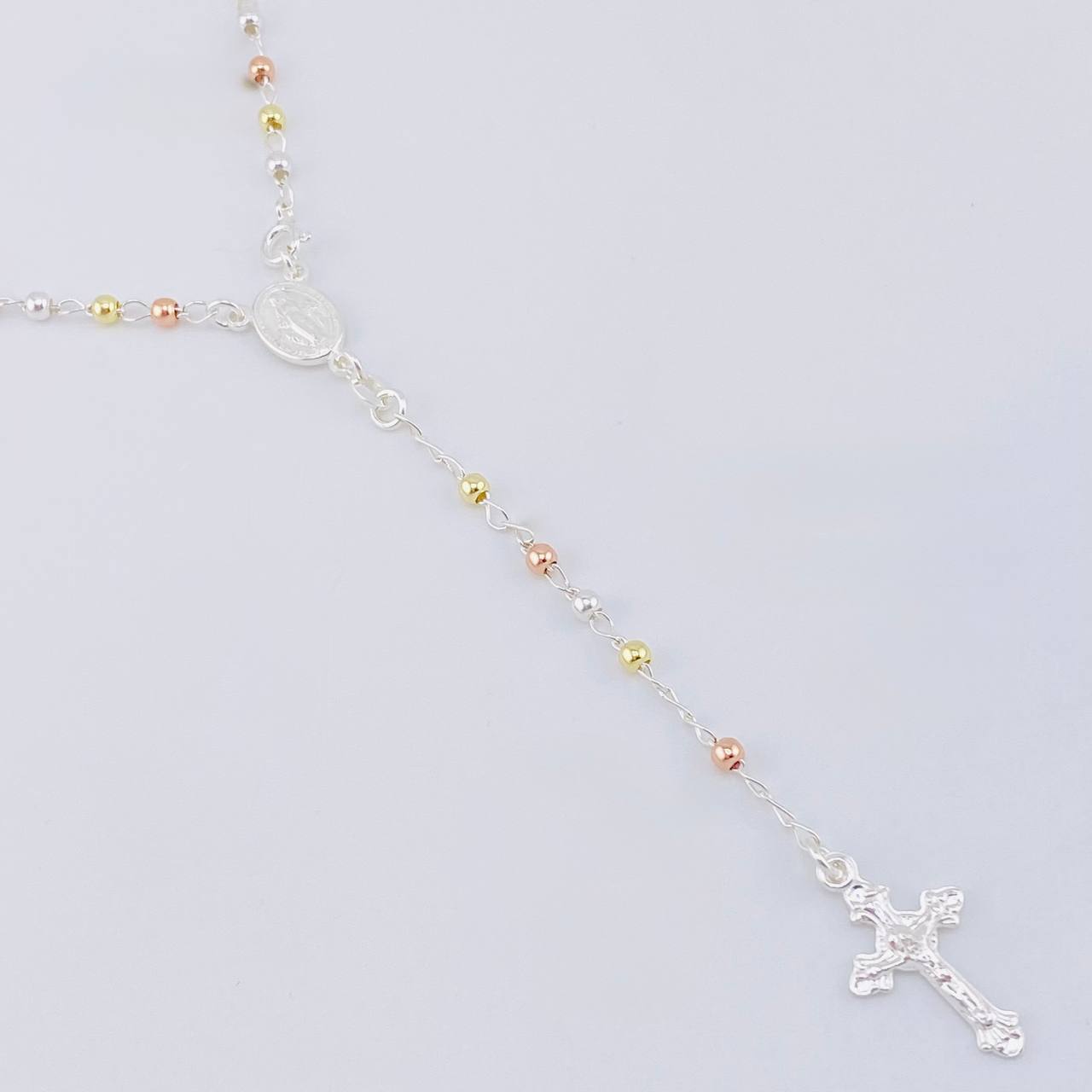 Rosario Vigen Milagrosa 7.5g / 45cm / 3mm Plata Vermeil 925